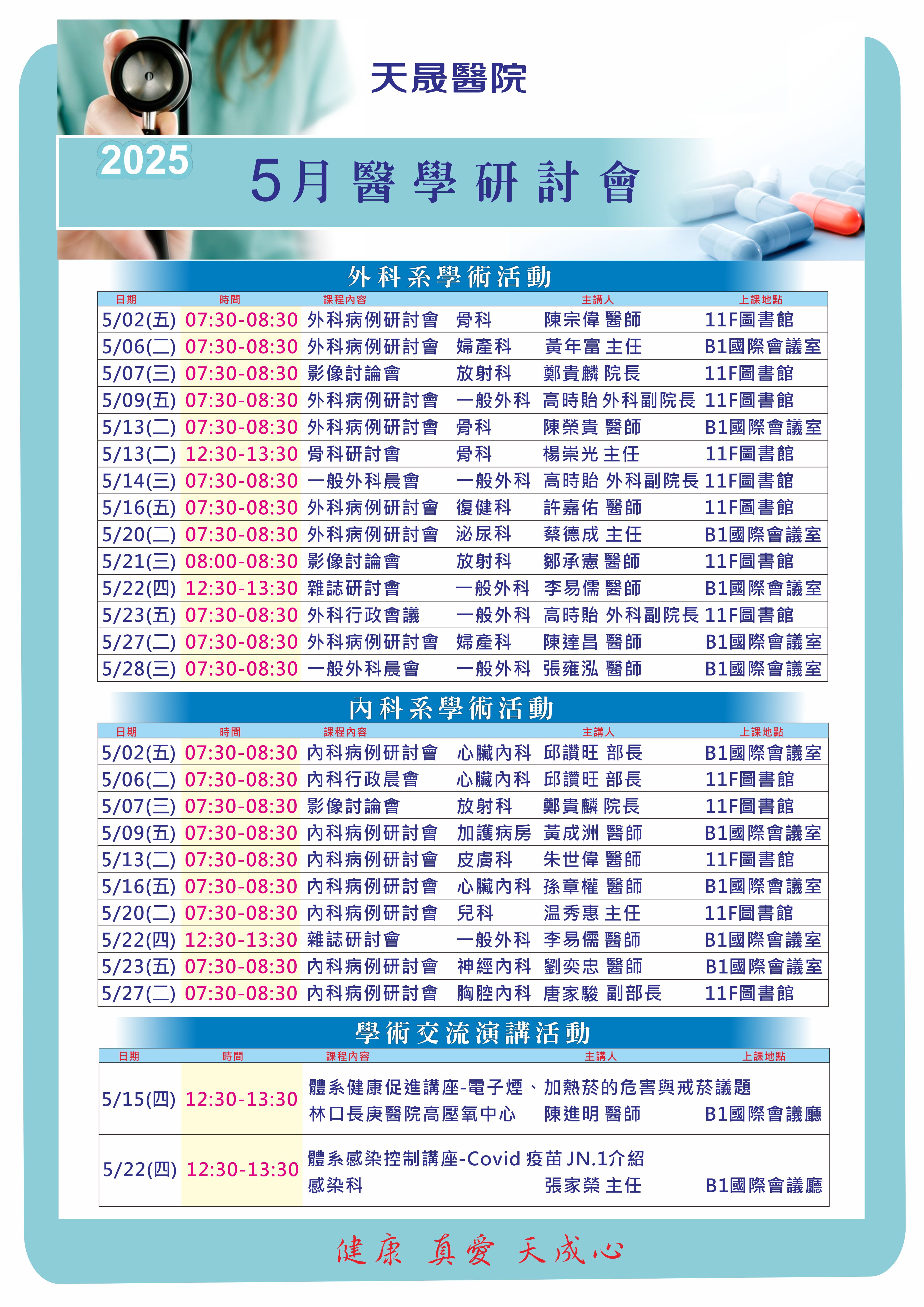 114年5月醫學研討會